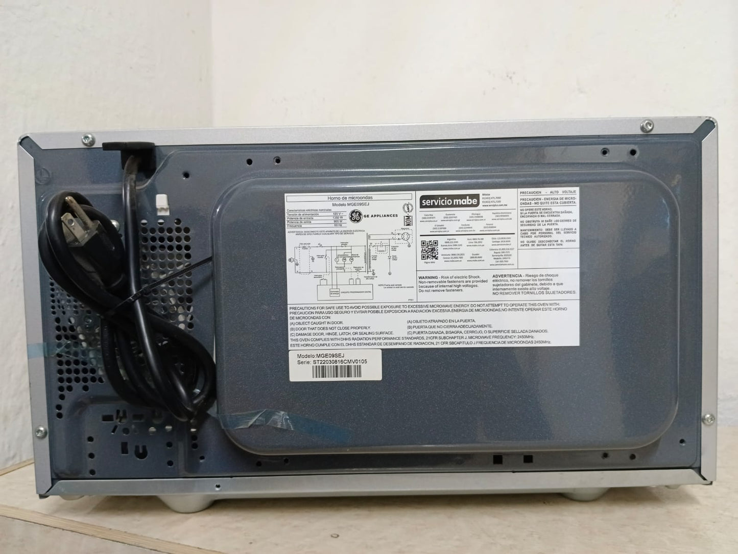 Microondas GE Appliances Horno MGE09SEJ Acero Inoxidable Espejo 0.9 ft³ 🤝 usado 🤝