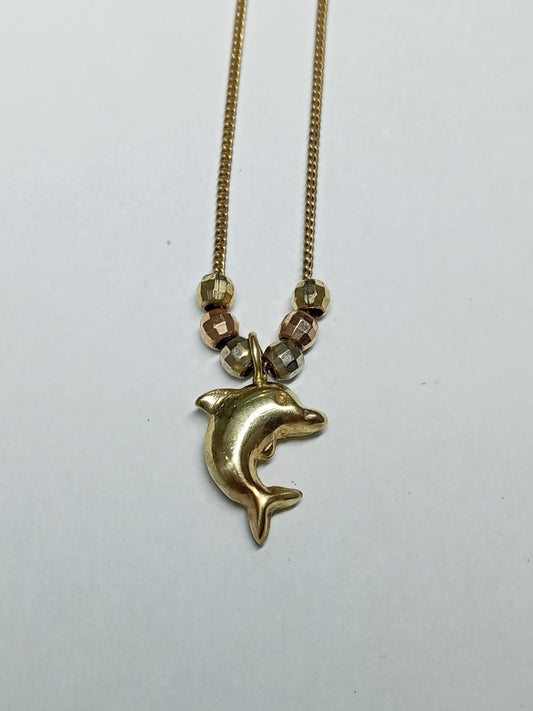 ✨ Collar con Dije de Delfín en Oro 10k –✨