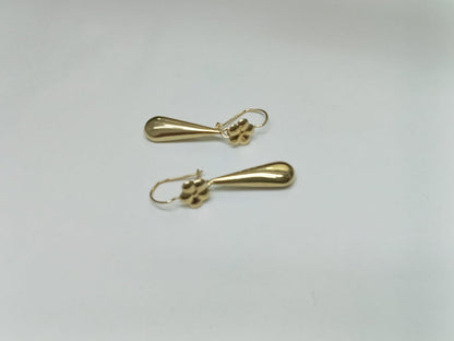 par aretes de oro 10k - diseño gota