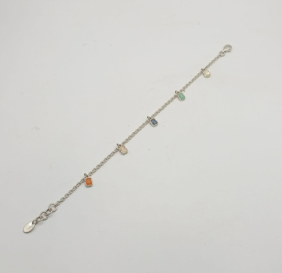 Pulsera con dije infantil PLATA 925 peso 3.3gr, usado