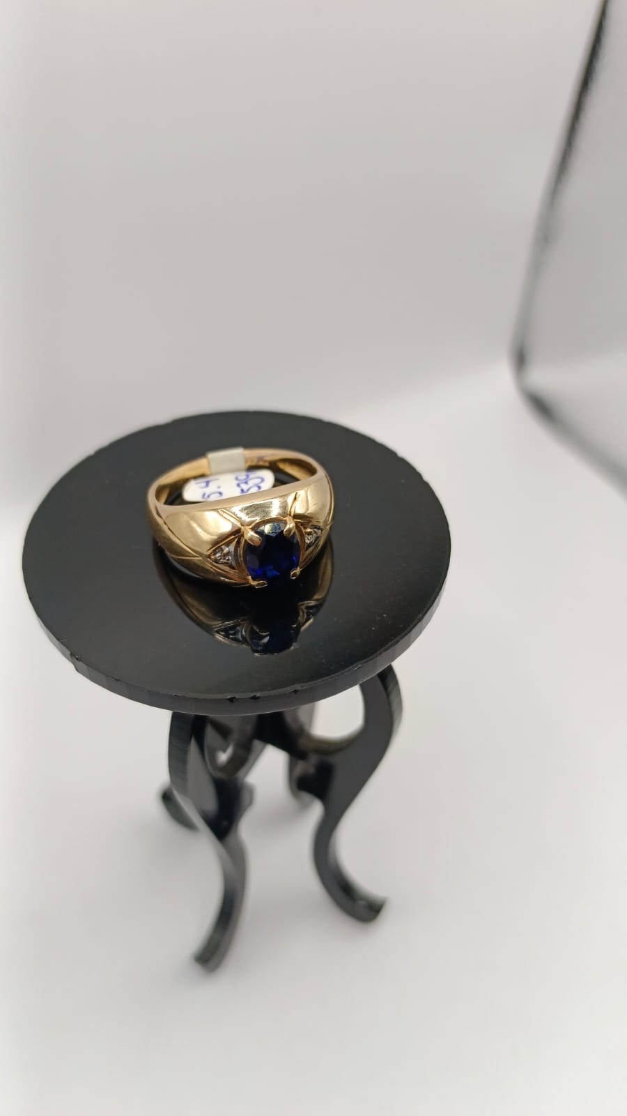 Anillo de ORO con piedra azul 14k peso 5.4gr, usado