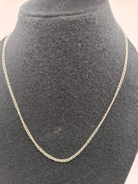 Collar eslabon doble PLATA 925 peso 3.2gr 44cm, usado