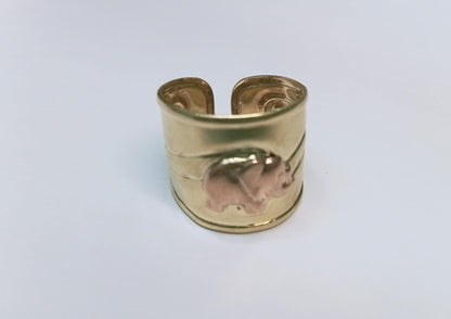 Anillo de Oro 10K con Diseño de Elefante – 3.4g