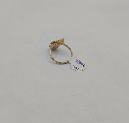 Arete moño ojo de gato azul ORO10k peso 1.8gr, usado
