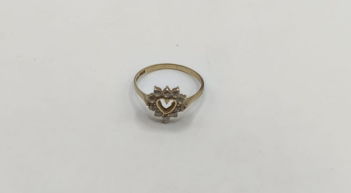 Anillo corazon ORO 10k peso 2.1gr, usado
