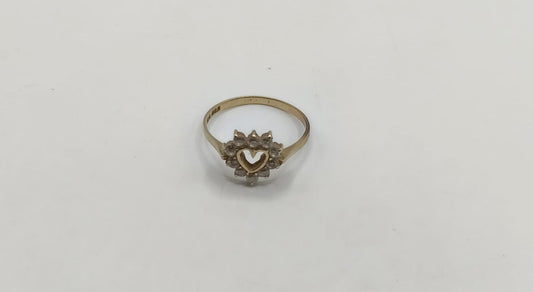 Anillo corazon ORO 10k peso 2.1gr, usado