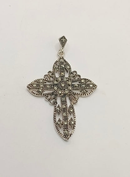 Dije de cruz con sinteticos PLATA 925 peso 9.6gr