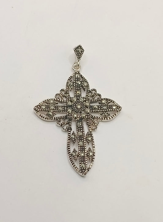 Dije de cruz con sinteticos PLATA 925 peso 9.6gr