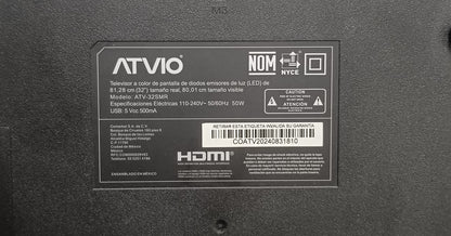 Smart tv ATVIO 32 pulgadas, usado