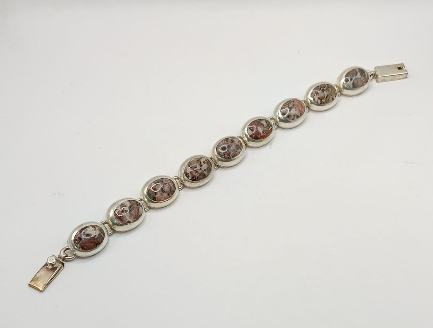 Pulsera con sintetico PLATA 925 peso 36.2gr, usado