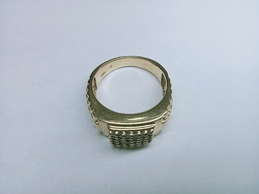 Anillo de Caballero en Oro 10k – Talla 11 con Múltiples Piedras Sintéticas