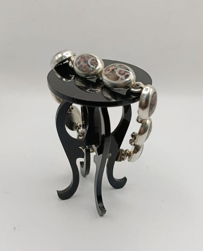 Pulsera con sintetico PLATA 925 peso 36.2gr, usado