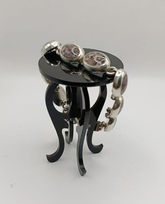Pulsera con sintetico PLATA 925 peso 36.2gr, usado
