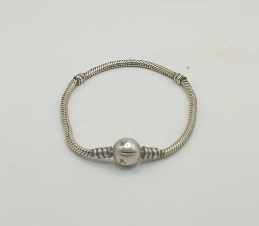 Pulsera tipo Pandora PLATA 925 peso 13.9gr, usado