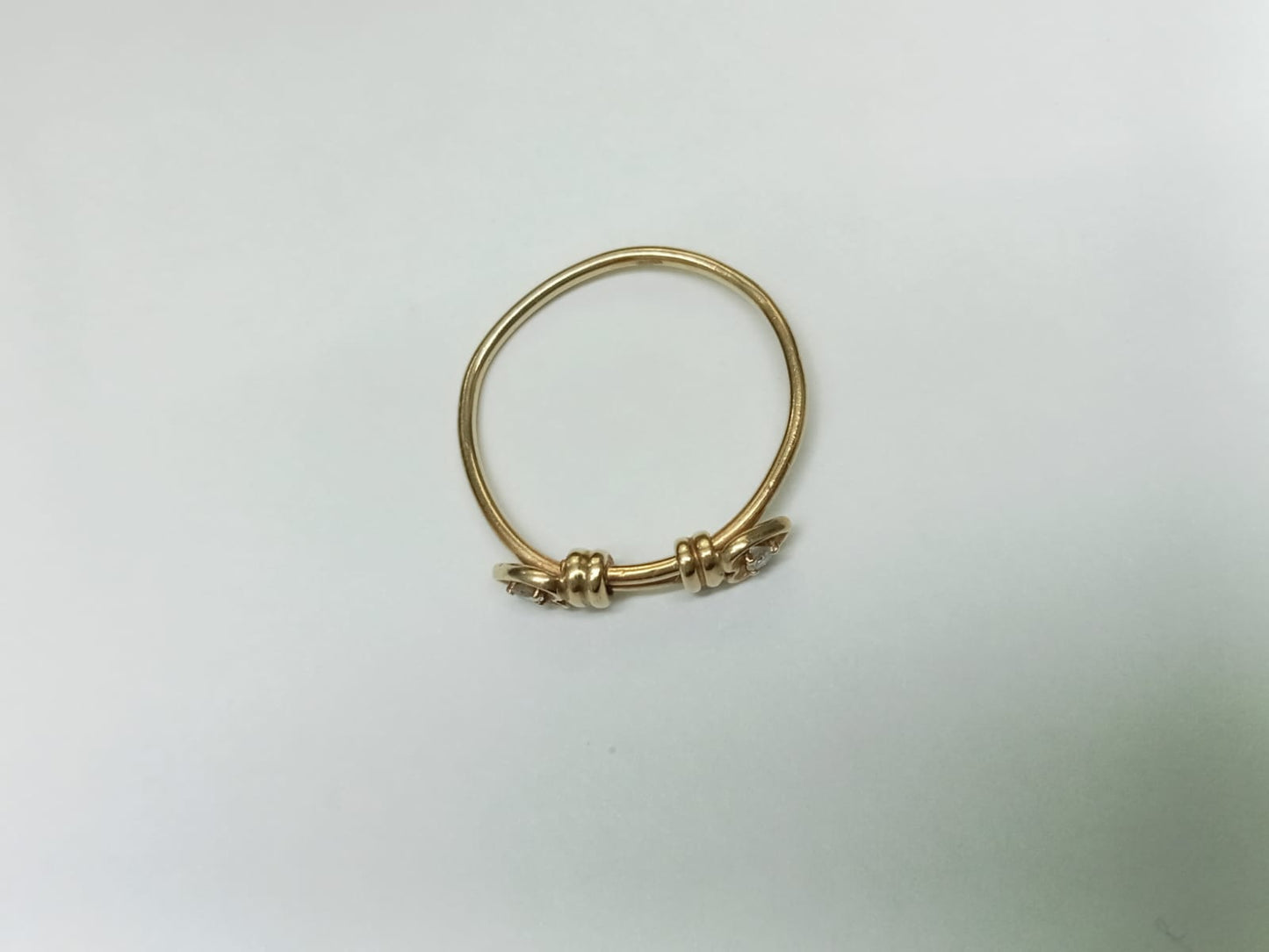 anillo de oro 14k -diseño con 2 corazones