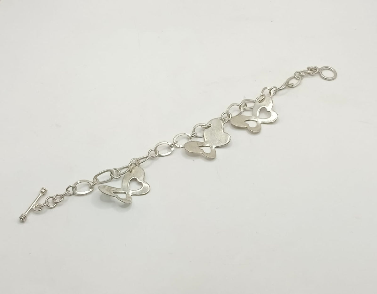 Pulsera con mariposas PLATA 925 peso 9.3gr