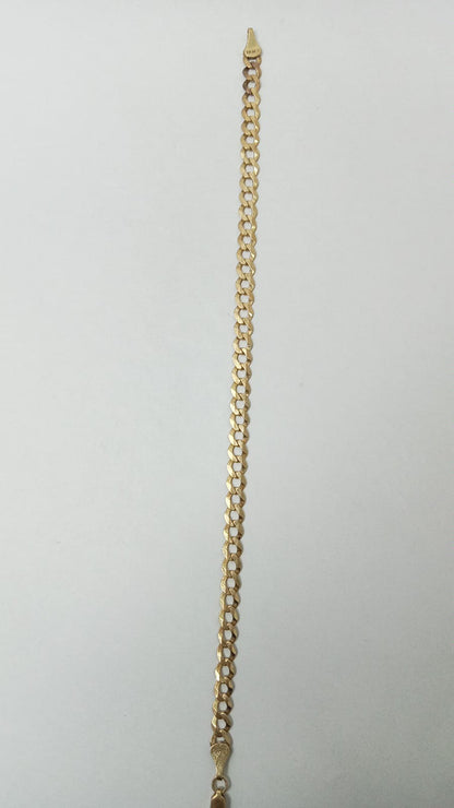 Pulsera de oro 10k diseño planchado mide 19.5 pesa 4.9