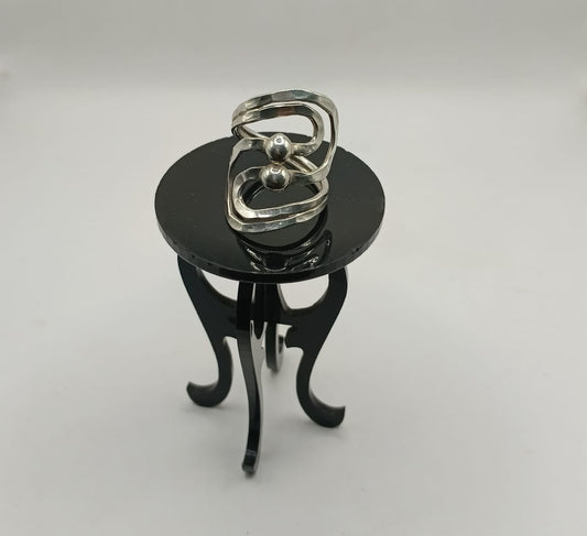 Anillo con diseño dos bolas PLATA 925 peso 7.2gr