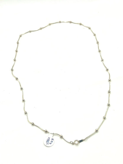 Cadena de tejido bolitas de plata .925 PESA 5.8 gr 27 cm