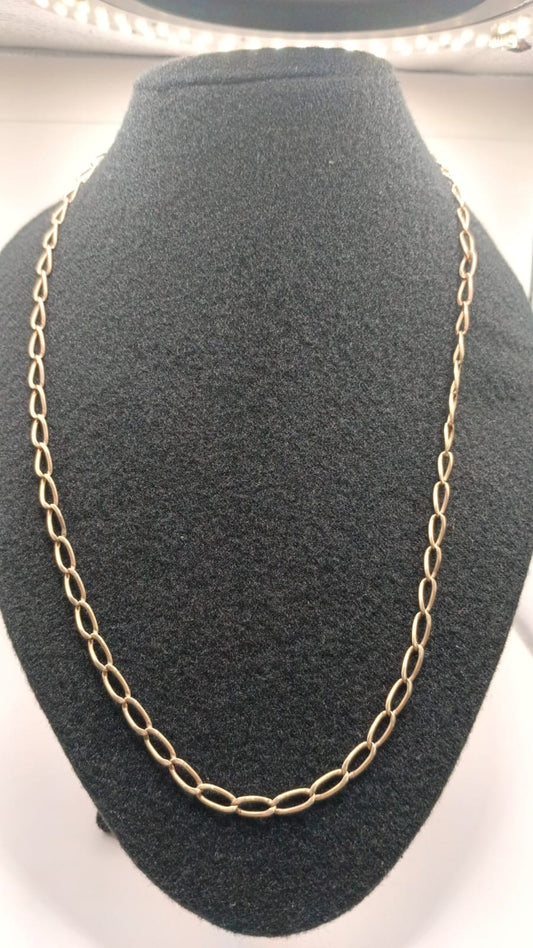 Cadena de ORO eslabon 1x1 14k peso 16.6g, usado
