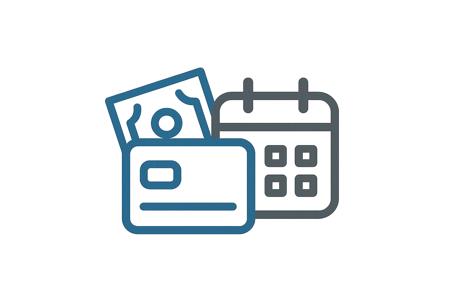 icono de tarjeta/billetes / calendario